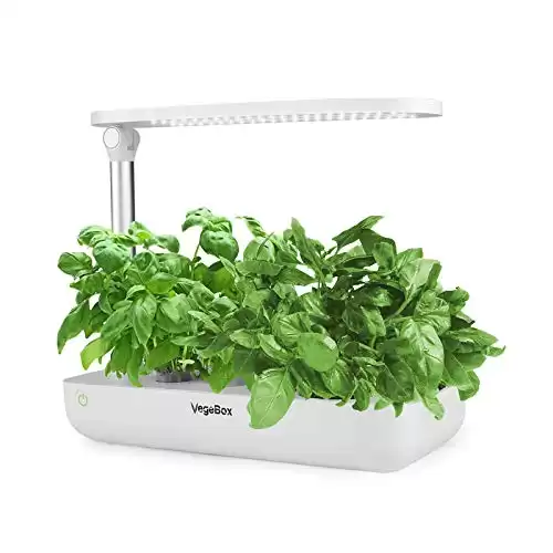 VegeBox Hydroponics Growing System – Indoor Herb Garden, Smart Garden Starter Kit with LED Grow Lights for Home Kitchen, Plant Germination Kits (9 pods, White)