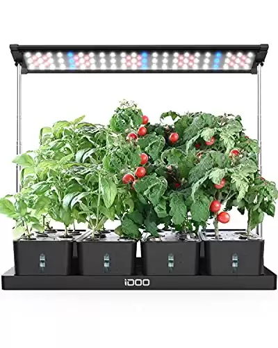 iDOO 20 Pods Indoor Herb Garden Hyrdroponics Growing System with LED Grow Light and 4 Removable Water Tank, Free Timing Setting, 27″ Adjustable Height